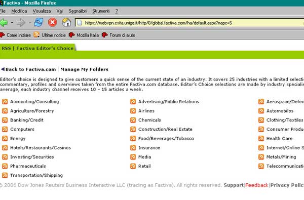 factiva: feed RSS